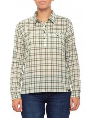 The North Face Women's M Barilles Pullover Button Plaid Long Sleeve Shirt Small